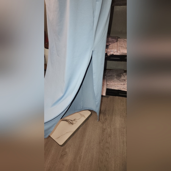 Blue Midi Pencil Dress with Slit for Cocktail - Picture 6 of 11